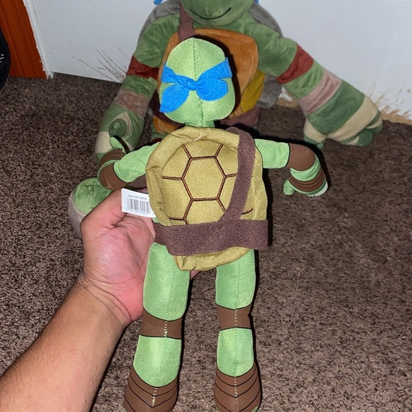 NINJA TURTLES TMNT 2 Plushies Bundle! Nickelodeon Tagged 2013 & 2014 Leonardo - Picture 4 of 8
